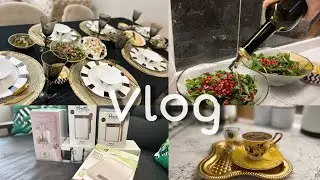 SESSİZ VLOG | Mutfaktayız ! |Misafir Menüsü 🍽️ | Hediyelerim 🎁 | Narlı Salata 🥗 | Sofra Düzeni