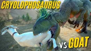 Cryolophosaurus EATING A GOAT - Jurassic World Evolution 2