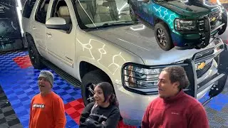 Chevy Tahoe wrapped in (Royal Metallic Green) firmamentwrapz material