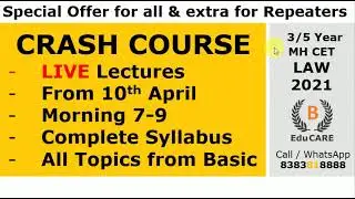 Online Crash Course | Live Lectures for MH CET LAW 2021 by 