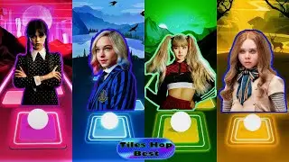 Wednesday Addams VS Emma Myers Enid Sinclair VS Lisa Money VS Megan doll M3gan | Tiles Hop EDM Rush