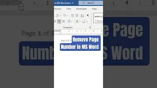 How to Remove Cover Page Number in MS Word 