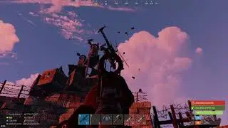 Rust - Fresh spawn tries to steal our scrap helicopter and goes up in flames