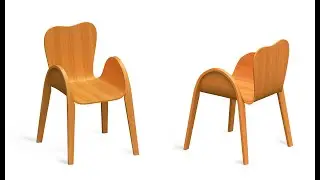 3DS MAX V_Ray Render Setting Vray Realistic Wood Material 3D Chair