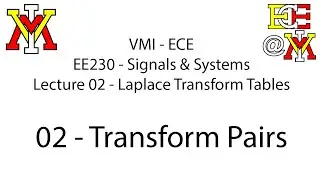 EE230 - 02 Laplace Tables - 02 Transform Pairs
