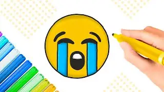 How to draw a crying emoticon? Как нарисовать плачущий смайлик? Cómo dibujar un emoticón llorando?
