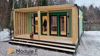 Необычный цвет фасада. Обзор на производстве