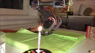 Micropede - a robot is celebrating