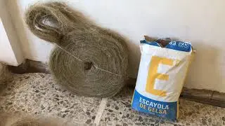 Строительный гипс и пакля - лён