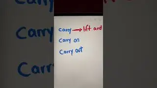 Carry and the phrasal verb #speakfluentenglish #learnenglishonline #immigrants #englishconversation