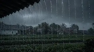 Sleep Instantly! Soft Drizzling Rain & Distant Thunder in Village ⛈️ (No Ads) | Calm All Night