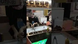 extreme cute girl making ice cream