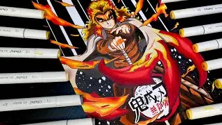 HOW TO DRAW KYOJURO FROM DEMON SLAYER MOVIE