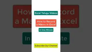 How to Record a Macro in Excel || MS Excel Tutorial