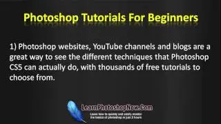 How To Photoshop CS5 Basics - Tips, Lessons And Video Tutorials