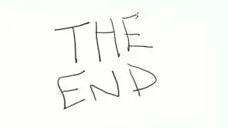 THE END Заставка с рассыпанием текста