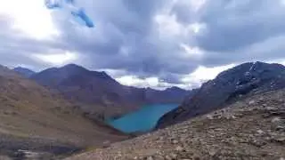 Тянь-Шань. Вид с пер. Панорамный на оз. Алакёль.