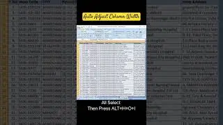 Auto Adjust Column Width shortcut key in Ms Excel|ऑटो एडजस्ट कॉलम शॉर्टकट की#excel #exceltricks