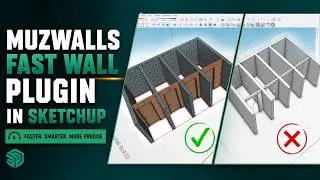 SketchUp Wall Plugin 2026 | MUZWalls Fast Parametric Wall Modeling + Automatic Wall Cutting