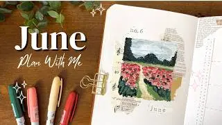 PLAN WITH ME 🌷 June Bullet Journal Set Up | Countryside Landscapes (& GIVEAWAY)