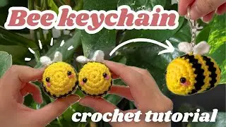 BEE KEYCHAIN🐝 Crochet Tutorial (EASY) How to Crochet a Bee #crochettutorial #crochetpattern