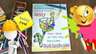 How to draw height safety poster/ construction safety drawing/ no safety @modikasundayvlogs9920