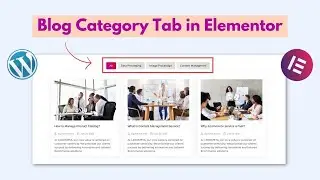 How to Create Blog Category tab in Elementor? | Wordpress | Elementor Plugin