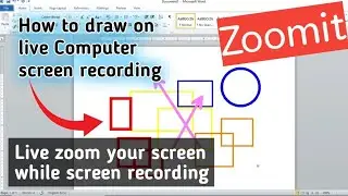 how to draw circle arrow rectangle on screen।। how to live zoom screen while recording