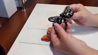 Брошь своими руками бабочка и стрекоза из бисера и пайеток, ручная работа