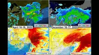 Radar & Satellite comparision of April 18-19, 2022 and December 16-17, 2020 Nor'Easters
