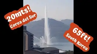 Fuente Sugyeong tipo geiser en lago de Corea del Sur | Huge Sugyeong fountain in South Korea