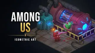 ISOMETRIC AMONG US in Photoshop! Digital Drawing Process ● SephirothArt
