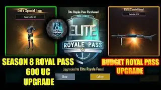 SEASON 8 ROYAL PASS : 600 UC UPGRADE REWARDS UNLOCKED (PUBG MOBILE)
