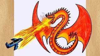 Dragon Attacking a Plane I Dragon Drawing Tutorial I Dragon Drawing By Rio Art Club