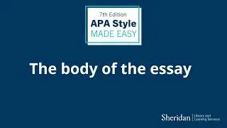 Formatting your APA 7th edition paper