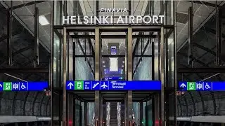 ヘルシンキ・ヴァンタ国際空港内を鉄道駅まで徒歩移動 〜 Walking through Helsinki Int'l Airport toward the railway station