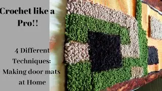 Making door mat at home // 4 Different ways //How to Crotchet a mat/Carpet