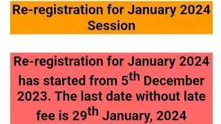 ignou related issues || ignou re- registration for Jan 2024 session form fillup