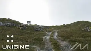 Virtual Walk along Coastal Path / 3D Graphics with Nature Sounds (UNIGINE 2.14)