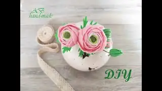 Ранункулюс из фетра.\DIY: Felt  flower ranunculus.