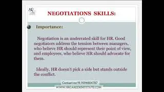 Negotiation skills in HRM - Meaning, Importance & Techniques etc. #hrcareerinstitute #hr #hrskills