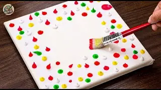 White, Yellow and Blue Flowers Field Acrylic Painting｜Easy Painting For Beginners