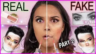 FULL FACE OF FAKE vs. REAL MAKEUP! (allergic reaction on camera!) Natalies Outlet