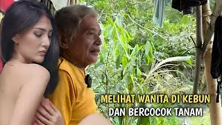 True story! Grandfather Farming Plants In The Garden