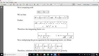 Differential Equations-Integrating Factor Technique for Exact Differential Equations Part 3 by SZHB