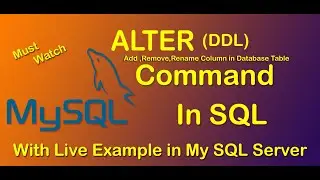SQL ALTER COMMAND  add, delete,and rename column/table ||  Alter table statement in SQL