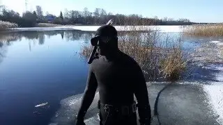 Подводная охота на реке Каспля 20.03.2016