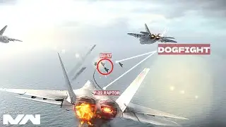 F-22 Raptor Vs Su-57 Dogfight - Graphic Memukau Modern Warships