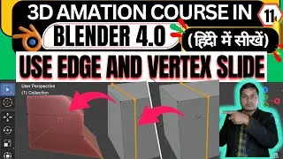(87) 11🎯How To Use Edge and Vertex Slide  in Blender 4.0 🚀How To Slide a Vertex Along an Edge