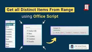 Distinct Items From A Range Using Office Scripts (Not Unique ones)